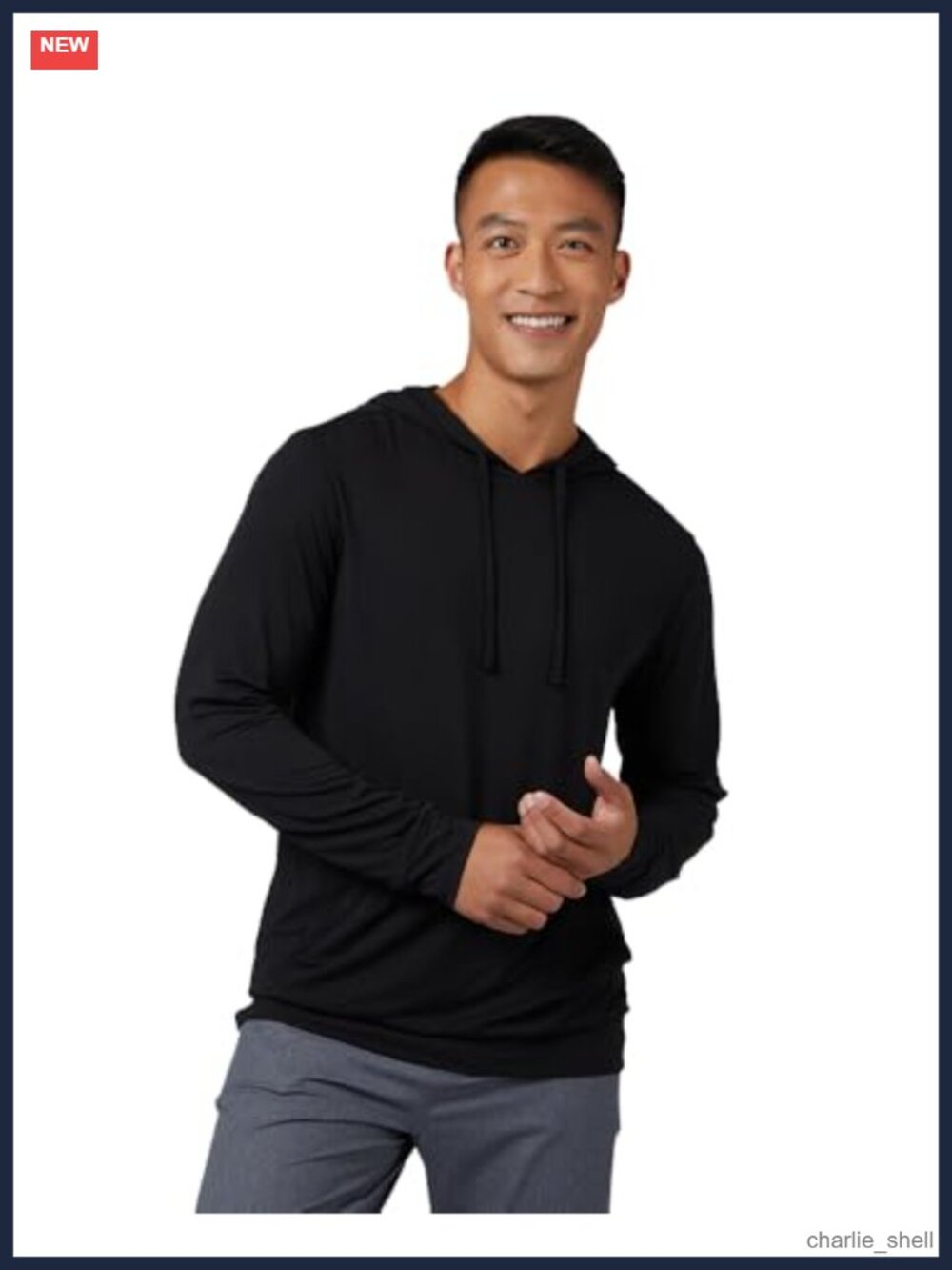 32 Degrees Men's Cool Lightweight Long Sleeve Hoodie Tee Quick Dry 4 Way Stretch